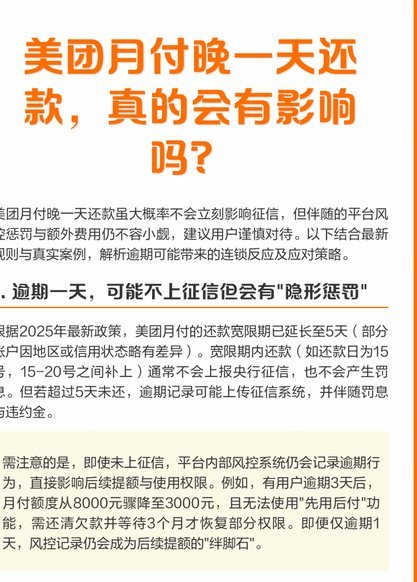 美团月付取现会影响征信吗？